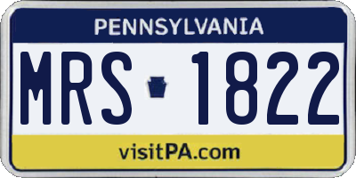PA license plate MRS1822