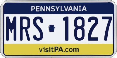 PA license plate MRS1827