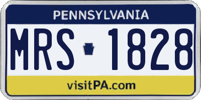 PA license plate MRS1828