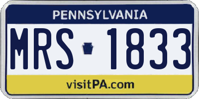 PA license plate MRS1833