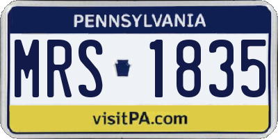 PA license plate MRS1835
