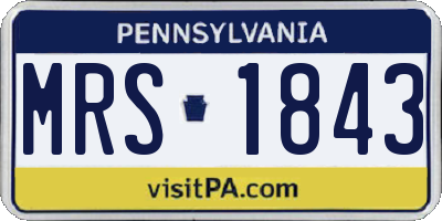 PA license plate MRS1843