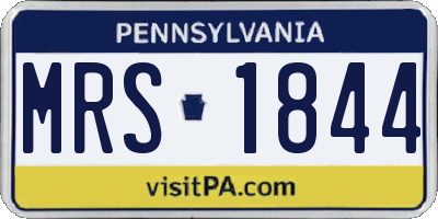 PA license plate MRS1844