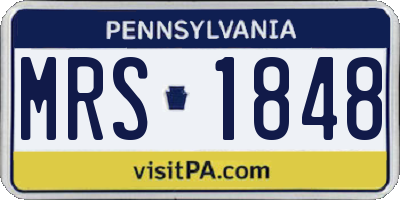 PA license plate MRS1848
