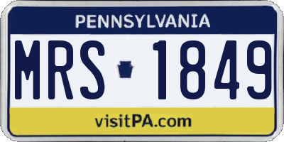 PA license plate MRS1849