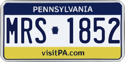PA license plate MRS1852