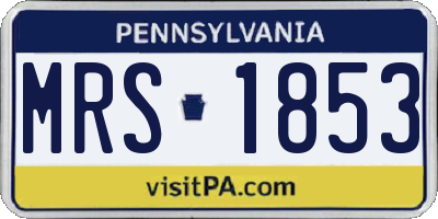 PA license plate MRS1853