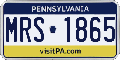 PA license plate MRS1865