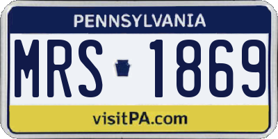 PA license plate MRS1869
