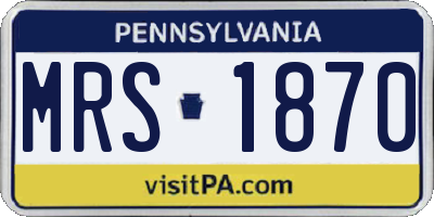 PA license plate MRS1870