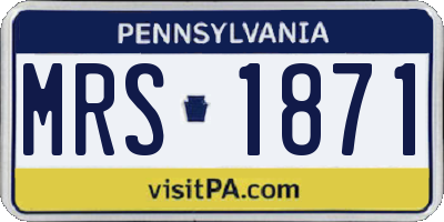 PA license plate MRS1871
