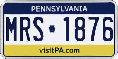 PA license plate MRS1876