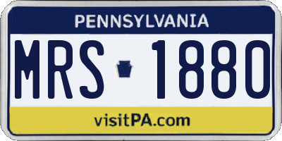 PA license plate MRS1880