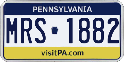 PA license plate MRS1882