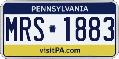 PA license plate MRS1883