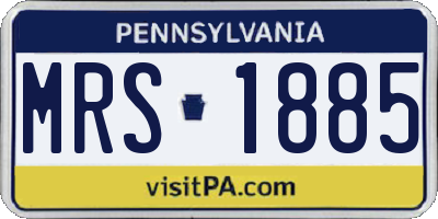 PA license plate MRS1885
