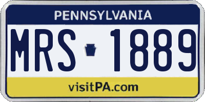 PA license plate MRS1889