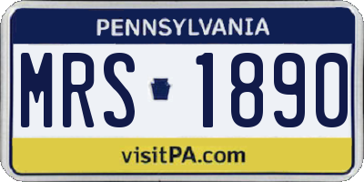 PA license plate MRS1890