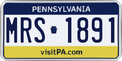 PA license plate MRS1891