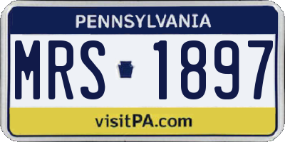 PA license plate MRS1897