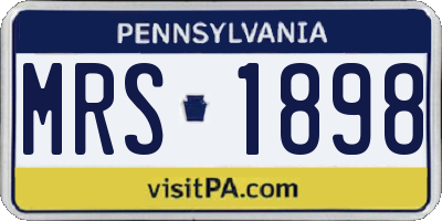 PA license plate MRS1898