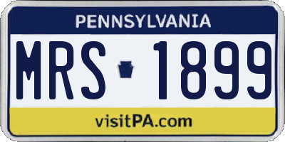 PA license plate MRS1899