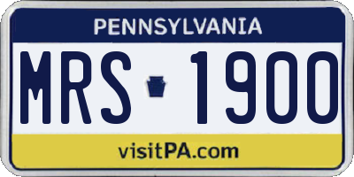 PA license plate MRS1900