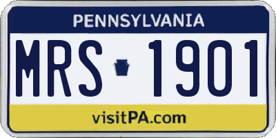 PA license plate MRS1901