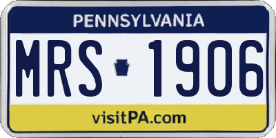 PA license plate MRS1906