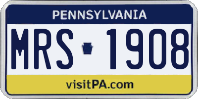 PA license plate MRS1908