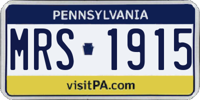 PA license plate MRS1915