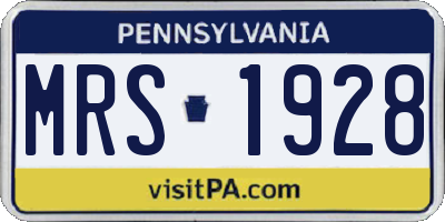 PA license plate MRS1928