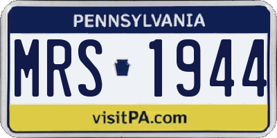 PA license plate MRS1944