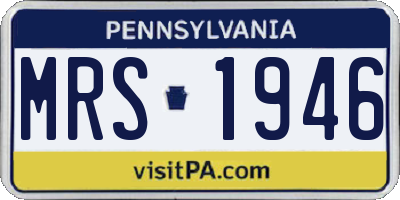 PA license plate MRS1946