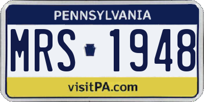 PA license plate MRS1948