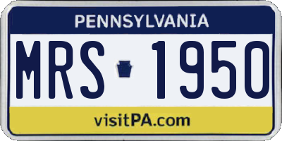 PA license plate MRS1950