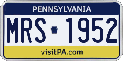 PA license plate MRS1952