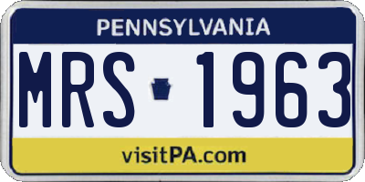 PA license plate MRS1963