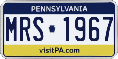 PA license plate MRS1967
