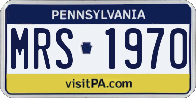 PA license plate MRS1970