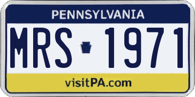 PA license plate MRS1971