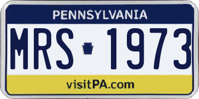 PA license plate MRS1973