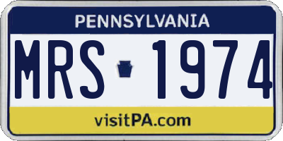 PA license plate MRS1974