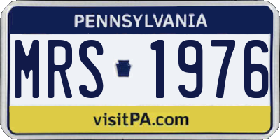 PA license plate MRS1976