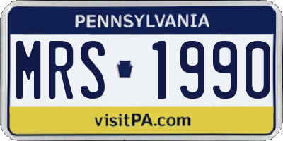 PA license plate MRS1990