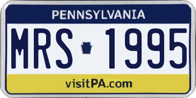 PA license plate MRS1995