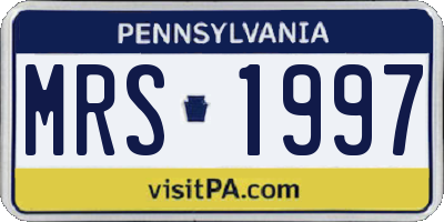PA license plate MRS1997