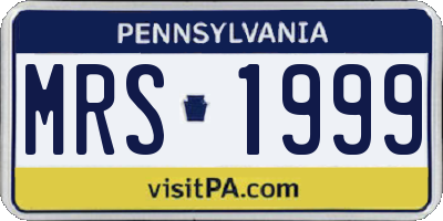 PA license plate MRS1999