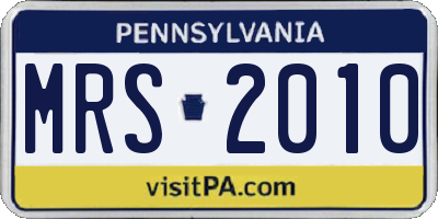 PA license plate MRS2010