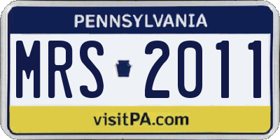 PA license plate MRS2011